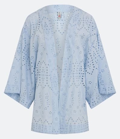Kimono Alargado en Laise con Textura de Flores 5