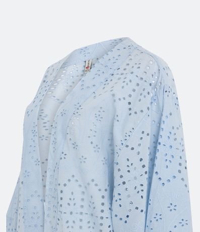 Kimono Alargado en Laise con Textura de Flores 6