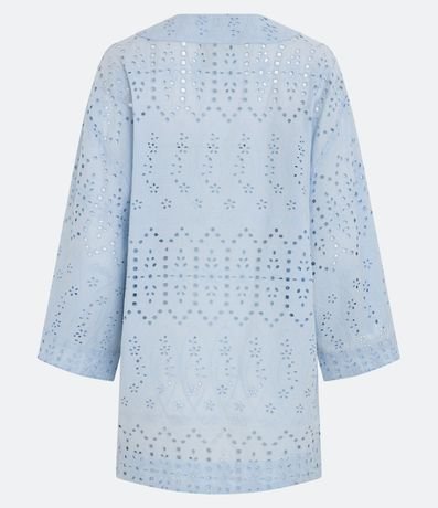 Kimono Alargado en Laise con Textura de Flores 7