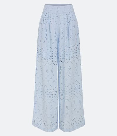 Pantalón Pantalona en Laise Textura de Flor y Bolsillos 5