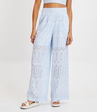 Pantalón Pantalona en Laise Textura de Flor y Bolsillos 2