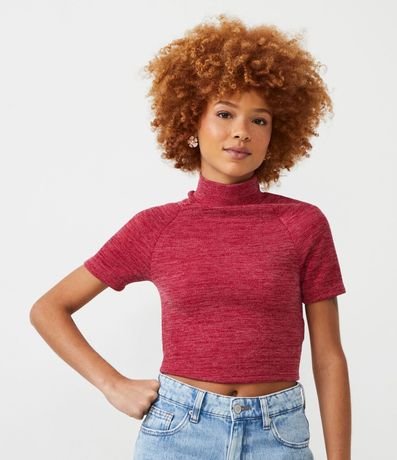 Blusa en Ribana con Cuello Alto y Sisa Raglán 1