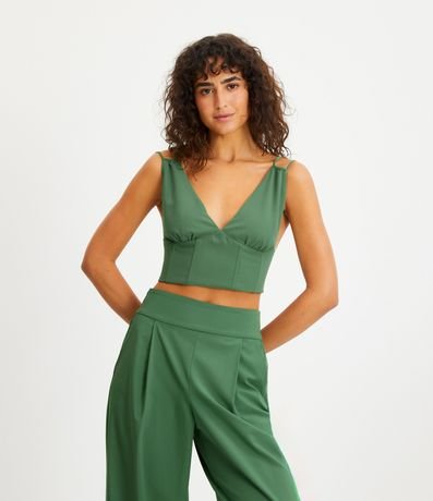 Blusa Cropped Sastrería con Aletas 1