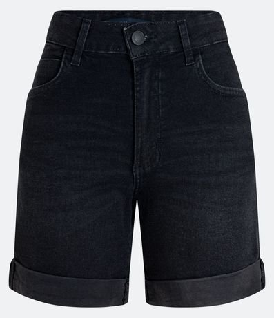 Bermuda Jeans con Elastano y Bajo Plegado 1