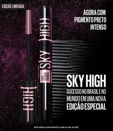 Máscara de Cílios NY Lash Sensational Sky High Cosmic Black Lavável Maybelline 2