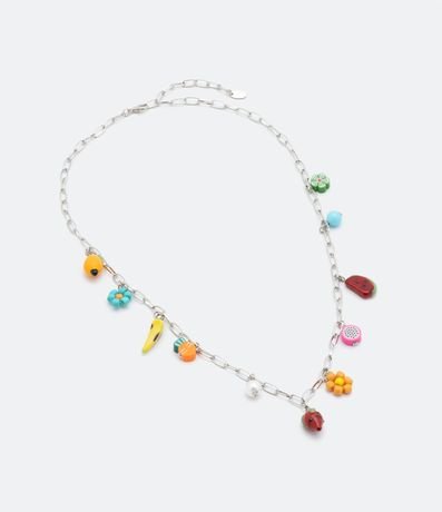 Collar Cadena en Metal con Colgantes de Frutas 2