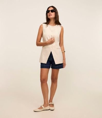 Bermuda Jeans con Bajo Ancho y Bolsillo Cuchillo 2
