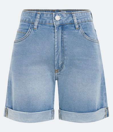 Bermuda Jeans con Elastano y Bajo Plegado 1