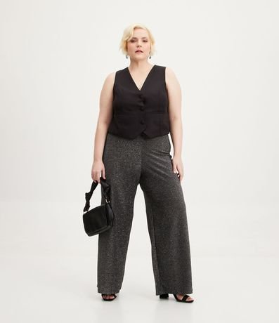 Pantalón Pantalona con Hilo Metálico Curve & Plus Size 1