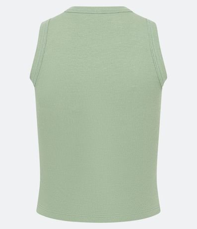 Blusa Cropped sin Manga en Ribana con Cuello Redondo 8