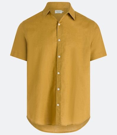 Camisa Comfort Básica en Lino con Manga Corta 6
