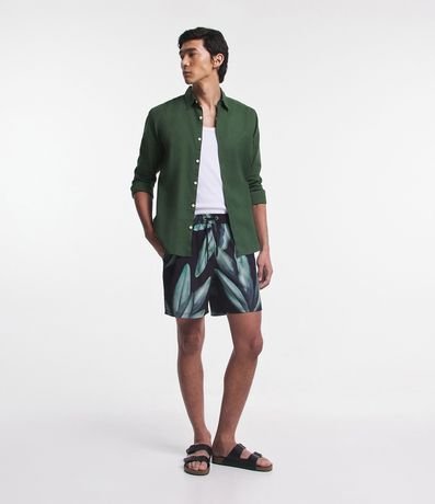 Camisa Comfort Básica en Lino Manga Larga 2