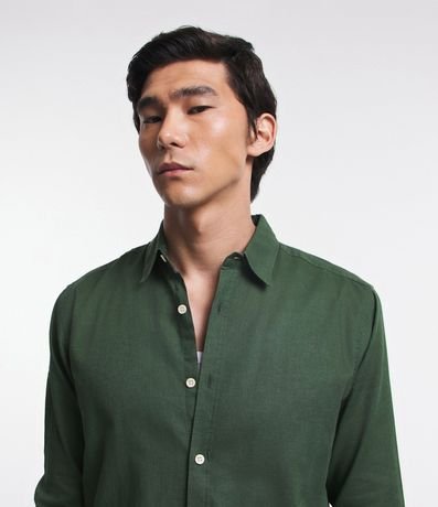 Camisa Comfort Básica en Lino Manga Larga 3