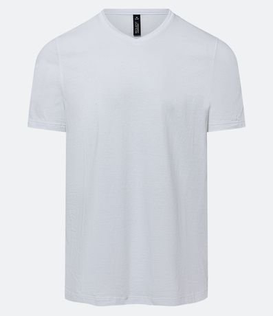 Remera Slim en Algodón Peruano con Cuello V 4