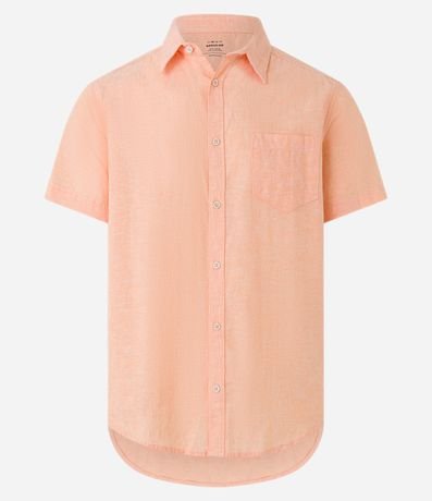 Camisa Comfort Básica en Lino con Bolsillo Delantero 6