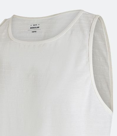 Musculosa Regular en Algodón con Textura Rayada y Etiqueta 7