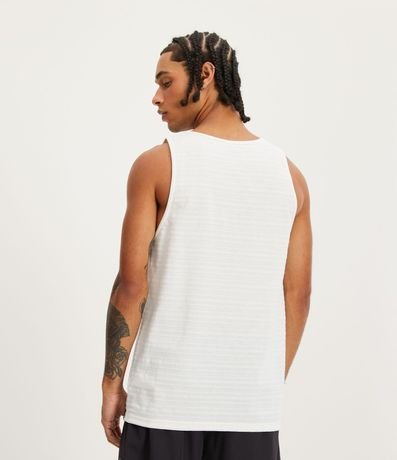 Musculosa Regular en Algodón con Textura Rayada y Etiqueta 3