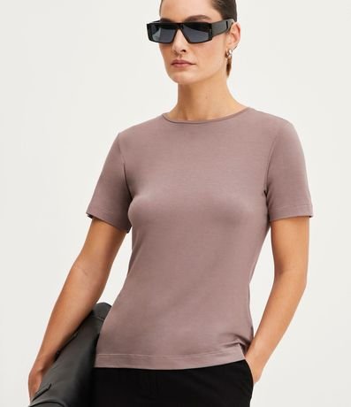 Blusa Básica en Viscosa con Escote Redondo