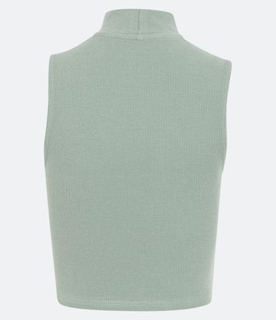 Blusa Cropped Básica sin Manga en Algodón con Cuello Alto 8