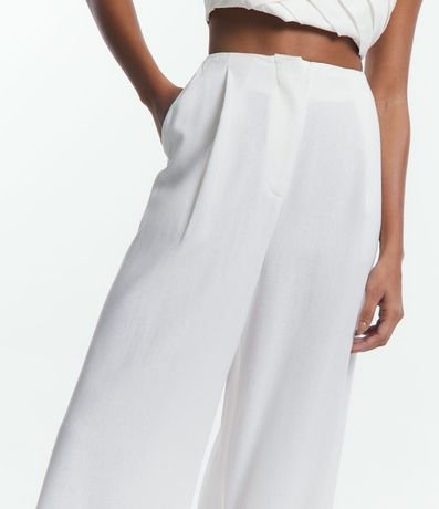 Pantalón Pantalona en Lino con Pliegues y Bolsillos 4