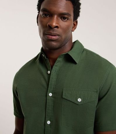 Camisa Manga Corta en Lino con Bolsillo 6