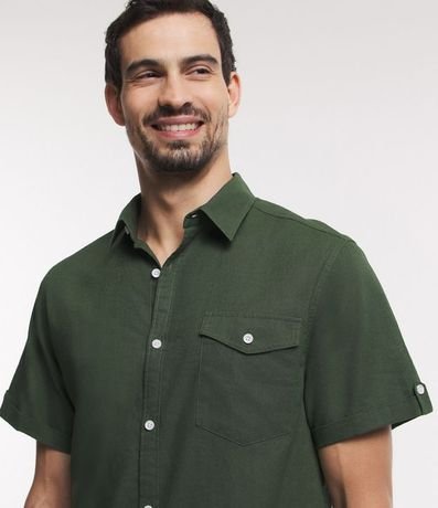 Camisa Manga Corta en Lino con Bolsillo 4