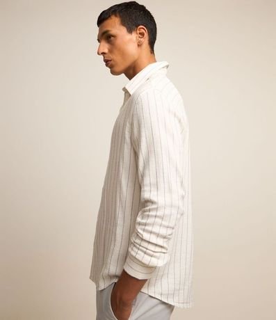 Camisa Regular en Tricolina con Textura Rayada 3