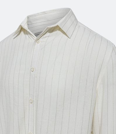 Camisa Regular en Tricolina con Textura Rayada 5