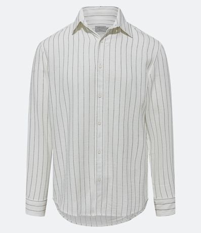 Camisa Regular en Tricolina con Textura Rayada 5