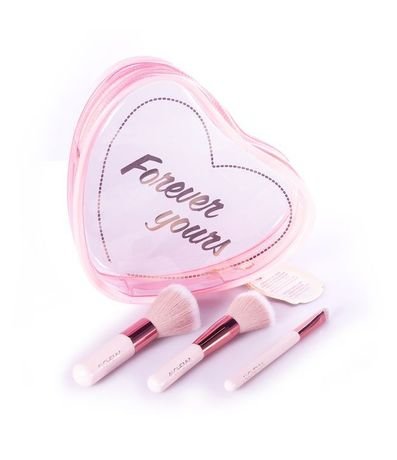 Kit 03 Mini Brochas com Estuche en Forma de Corazón Alchemia 3