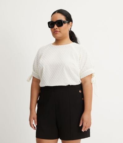 Blusa en Crepé con Textura y Lazo en las Mangas Curve & Plus Size 1