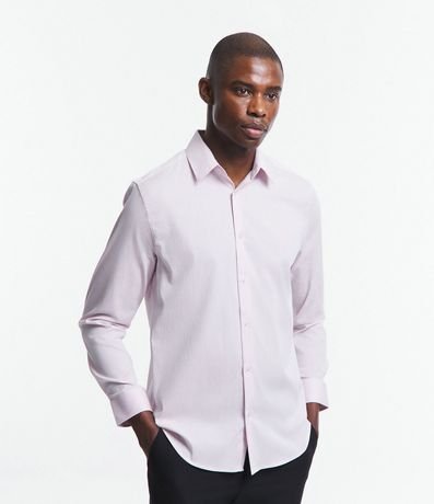 Camisa Social en Algodón Manga Larga con Textura Maquinetada 4