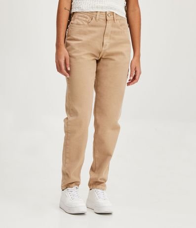 Pantalón Mom Cintura Alta en Sarga con Bolsillos 2