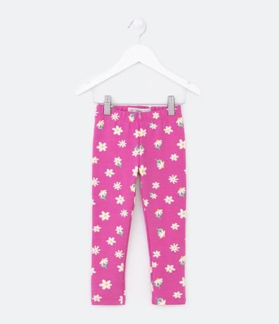 Pantalón Legging Infantil con Forro Calentito y Estampado de Margaritas - Talle 1 a 5 años 1