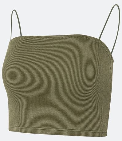 Blusa Cropped de Tirantes en Rib Texturizada 7