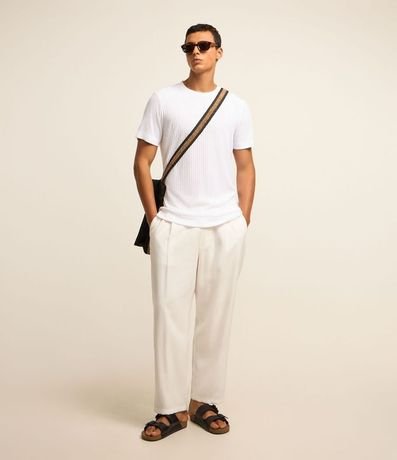 Remera Regular con Textura Acanalada y Bajo Ancho 2