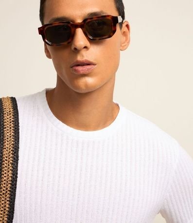 Remera Regular con Textura Acanalada y Bajo Ancho 3