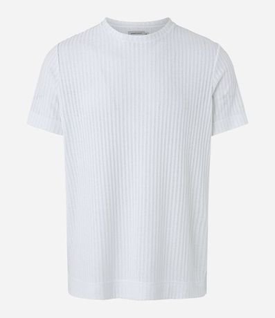Remera Regular con Textura Acanalada y Bajo Ancho 5