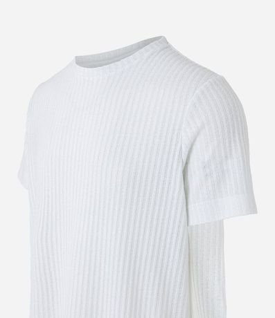 Remera Regular con Textura Acanalada y Bajo Ancho 6