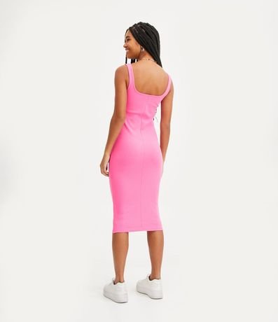 Vestido Midi Básico con Escote Cuadrado 2