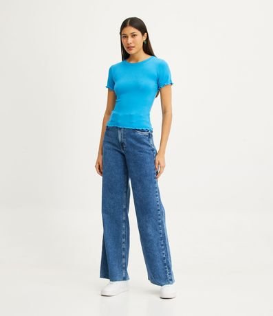 Blusa Básica en Ribana con Volados en la Barra 2