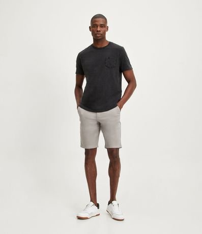 Bermuda Slim en Sarga con Bolsillo y Bajo Italiano