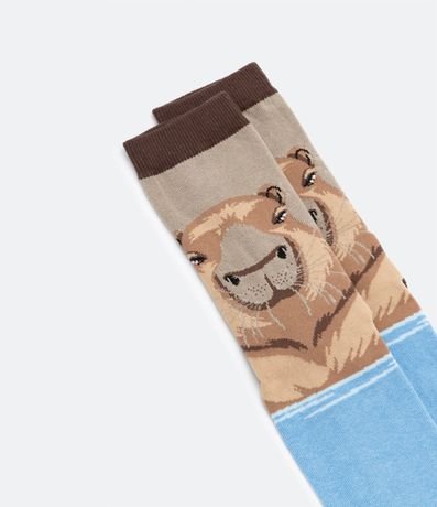 Media Caña Larga en Algodón con Estampado de Carpincho 4