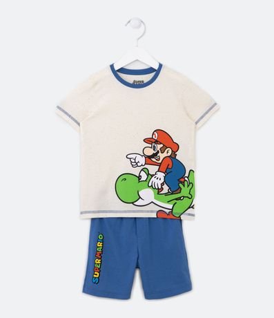 Pijama Corto Infantil con Estampado Mario con Yoshi - Talle 4 a 10 años 1
