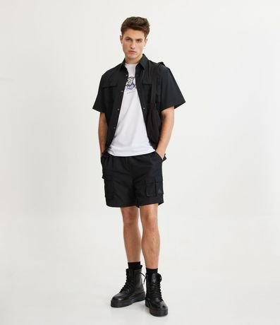 Camisa Oversized en Rip Stop con Bolsillos Tácticos 5