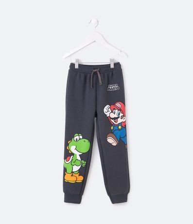 Pantalón Infantil con Forro Calentito y Estampado Mario Bros y Yoshi - Talle 3 a 5 años 1