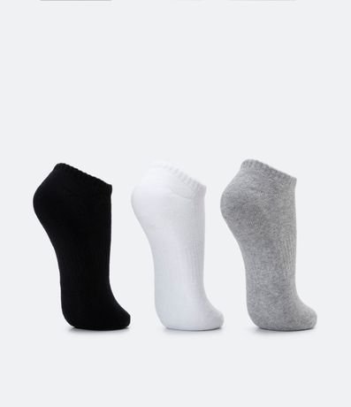 Kit 03 Medias invisibles Deportiva en Algodón con Suela Atoallada 3