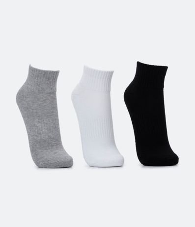 Kit 03 Pares de Medias Caña Corta Deportiva con Suela Toalla 2