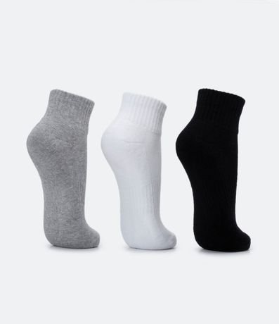 Kit 03 Pares de Medias Caña Corta Deportiva con Suela Toalla 3