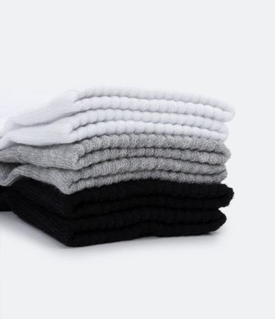 Kit 03 Pares de Medias Caña Corta Deportiva con Suela Toalla 4